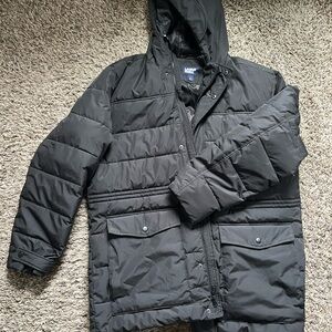 Lands' End Men's Charcoal Puffer Coat